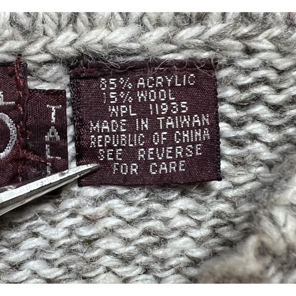 The Contour Womens Size L TallChunky Stripe Crew Neck‎  Sweater Fair Isle VTG - Picture 4 of 8